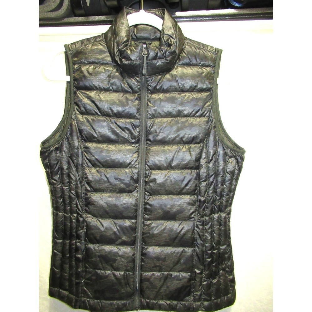 32 Degrees Heat Women's Medium Weatherproof Green & Black Camouflage Down Vest